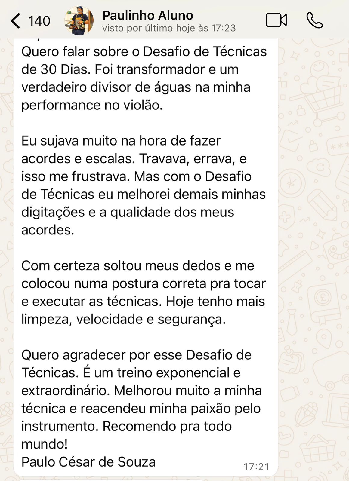 Depoimento de Paulo César de Souza